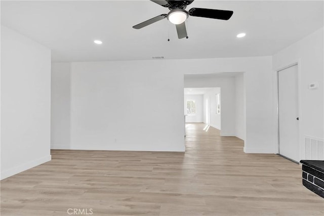 9546 San Pablo Ave, Hesperia, CA 92345 - unfurnished room with light wood-style floors, ceiling fan, and recessed lighting