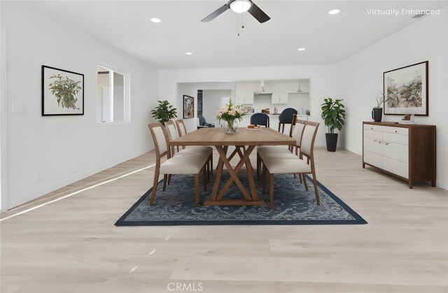 9546 San Pablo Ave, Hesperia, CA 92345 - dining room with light wood-type flooring, ceiling fan, and recessed lighting