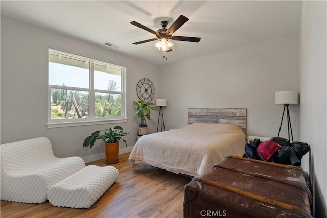 212 Valley View Dr, Paradise, CA 95969 - bedroom featuring wood finished floors and ceiling fan