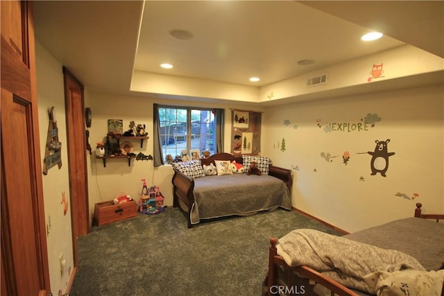 32383 Pine Manor Ln Unit 634, Running Springs, CA 92382 - carpeted bedroom with recessed lighting and a raised ceiling