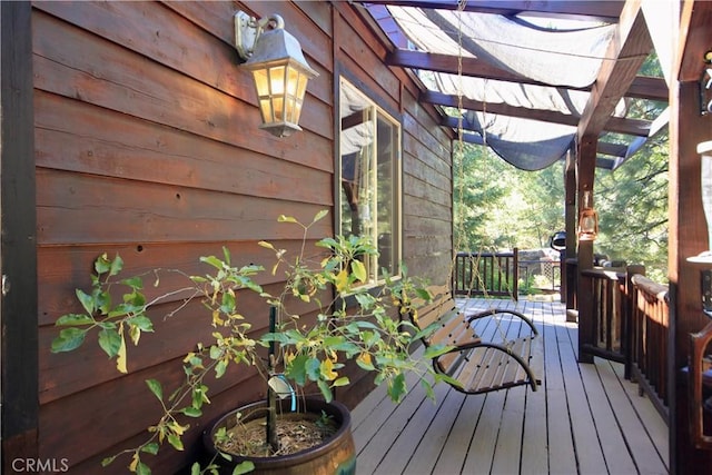 32383 Pine Manor Ln Unit 634, Running Springs, CA 92382 - wooden deck with a pergola