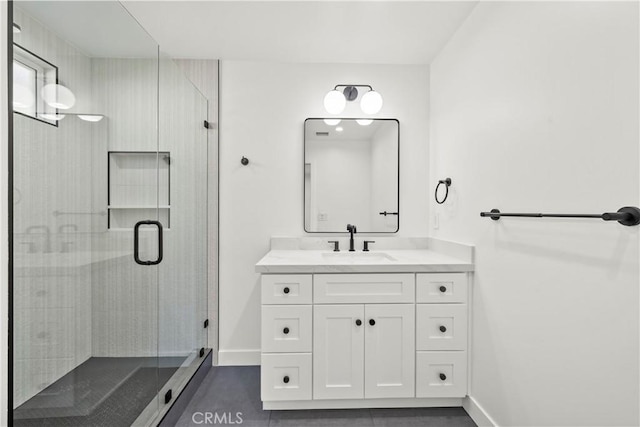 19548 Cedarcreek St, Canyon Country, CA 91351 - bathroom featuring vanity and a shower stall