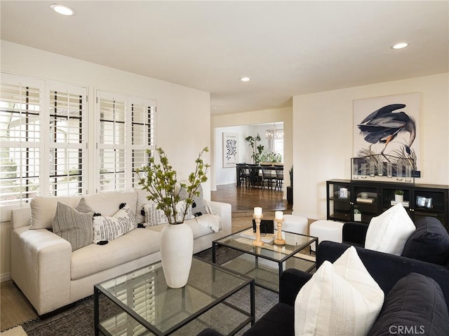 502 Washington St, El Segundo, CA 90245 - living area featuring recessed lighting, healthy amount of natural light, and wood finished floors