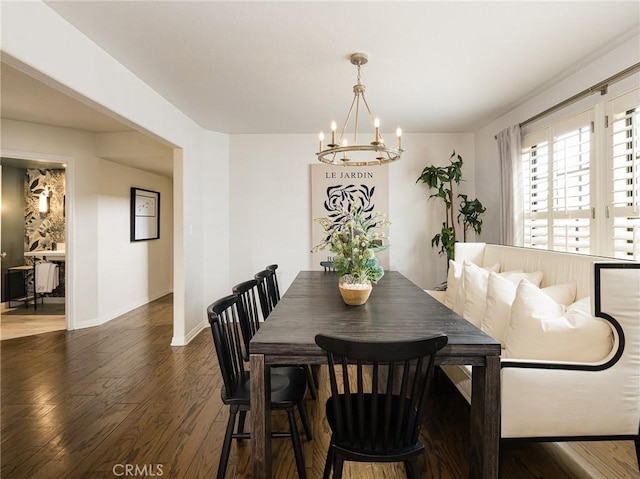 502 Washington St, El Segundo, CA 90245 - dining space with a chandelier and wood-type flooring