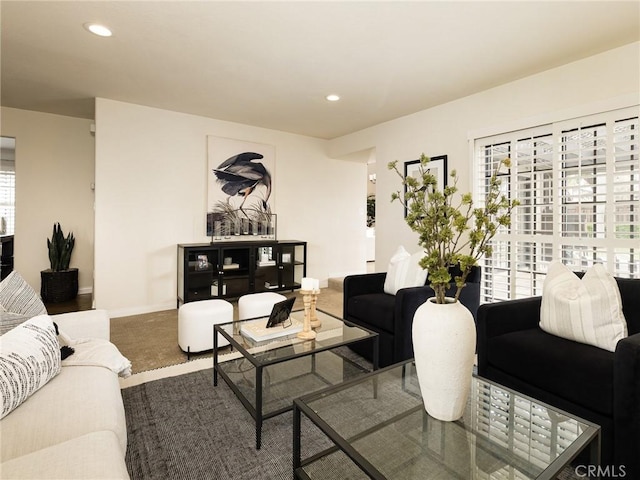 502 Washington St, El Segundo, CA 90245 - carpeted living area featuring recessed lighting