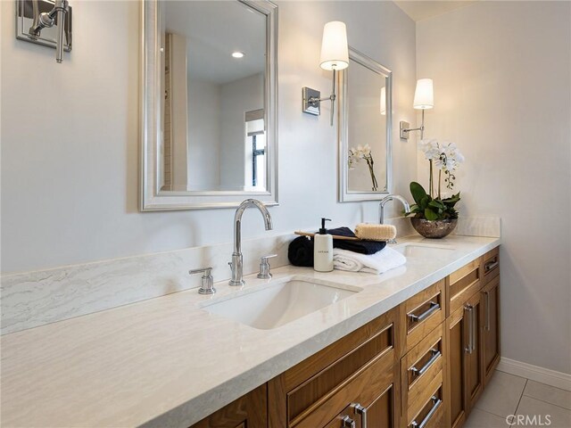 502 Washington St, El Segundo, CA 90245 - full bathroom featuring double vanity and tile patterned flooring