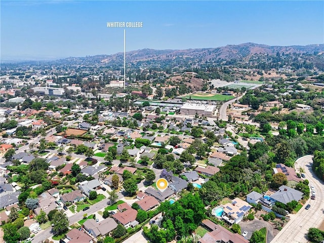 7604 Forest Ave, Whittier, CA 90602 - aerial view of property's location featuring a mountain backdrop