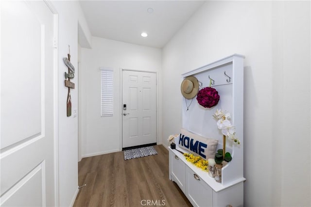 10757 Morgan Ct, Hesperia, CA 92345 - mudroom with dark wood-type flooring and recessed lighting