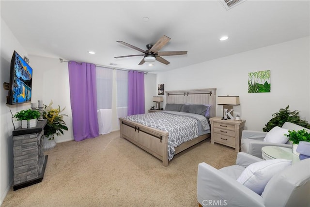 10757 Morgan Ct, Hesperia, CA 92345 - carpeted bedroom featuring recessed lighting and a ceiling fan