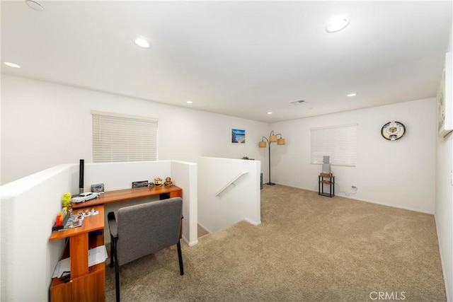 10757 Morgan Ct, Hesperia, CA 92345 - office area featuring carpet flooring and recessed lighting