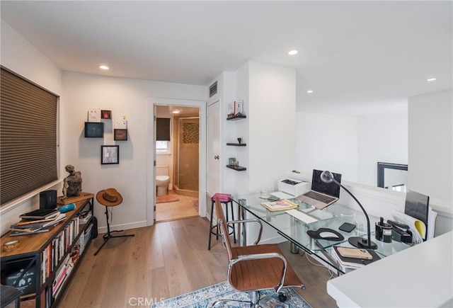 432 S Hamel Rd Unit 302, Los Angeles, CA 90048 - home office featuring wood finished floors and recessed lighting