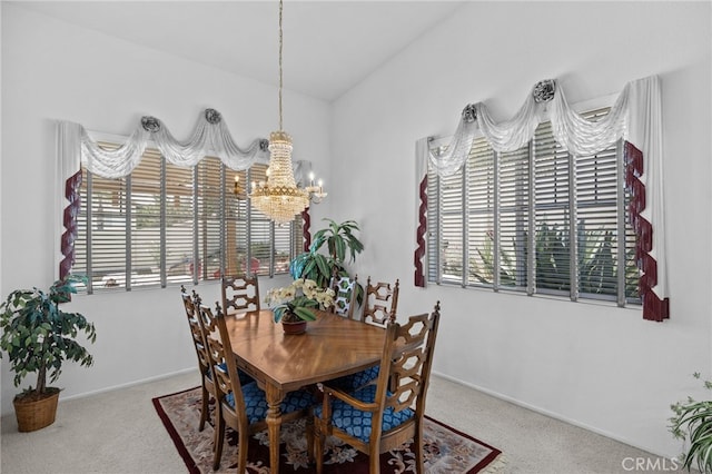 20865 Westbury Rd, Riverside, CA 92508 - carpeted dining area featuring a chandelier and plenty of natural light
