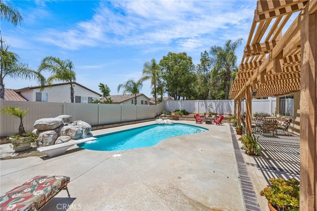 20865 Westbury Rd, Riverside, CA 92508 - view of pool featuring a pergola, a patio, and a fenced backyard