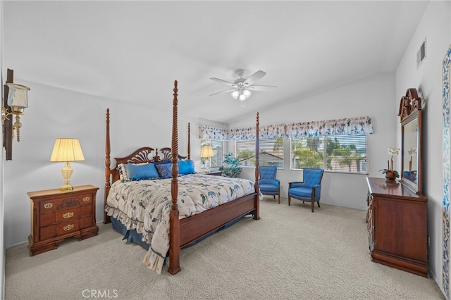 20865 Westbury Rd, Riverside, CA 92508 - bedroom featuring vaulted ceiling, carpet floors, and ceiling fan