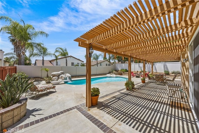 20865 Westbury Rd, Riverside, CA 92508 - view of pool featuring a fenced backyard, a pergola, and a patio area