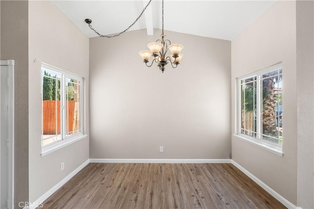 4633 Dowel Ave, Palmdale, CA 93552 - empty room featuring a chandelier and wood finished floors
