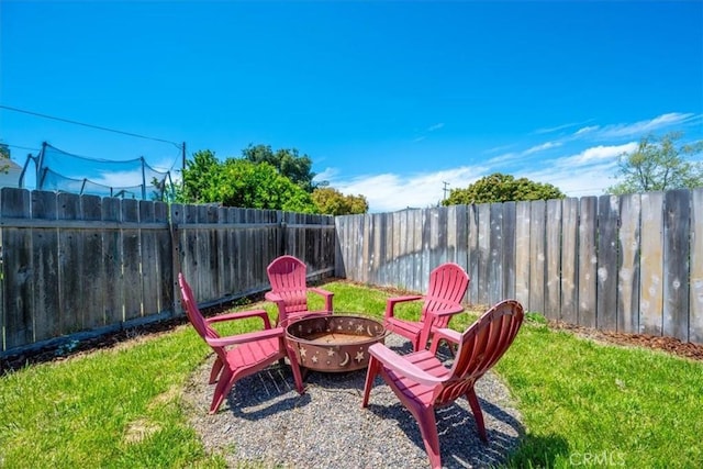 1066 Maple St, Arroyo Grande, CA 93420 - fenced backyard featuring an outdoor fire pit