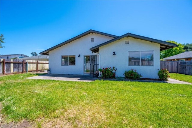 1066 Maple St, Arroyo Grande, CA 93420 - back of property with stucco siding, a patio, and a fenced backyard