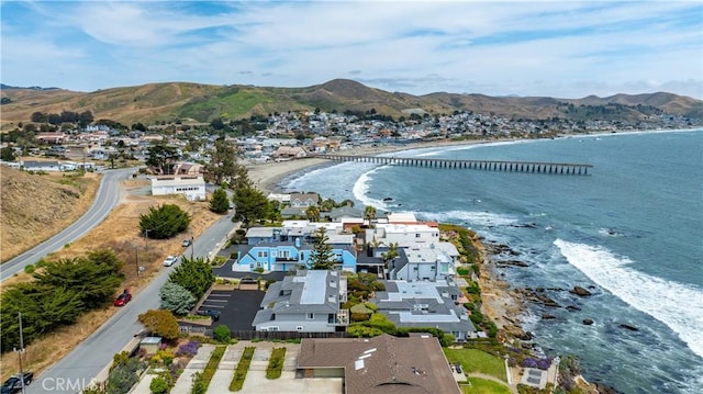 557 Lucerne St, Cayucos, CA 93430 - aerial perspective of suburban area with a water and mountain view