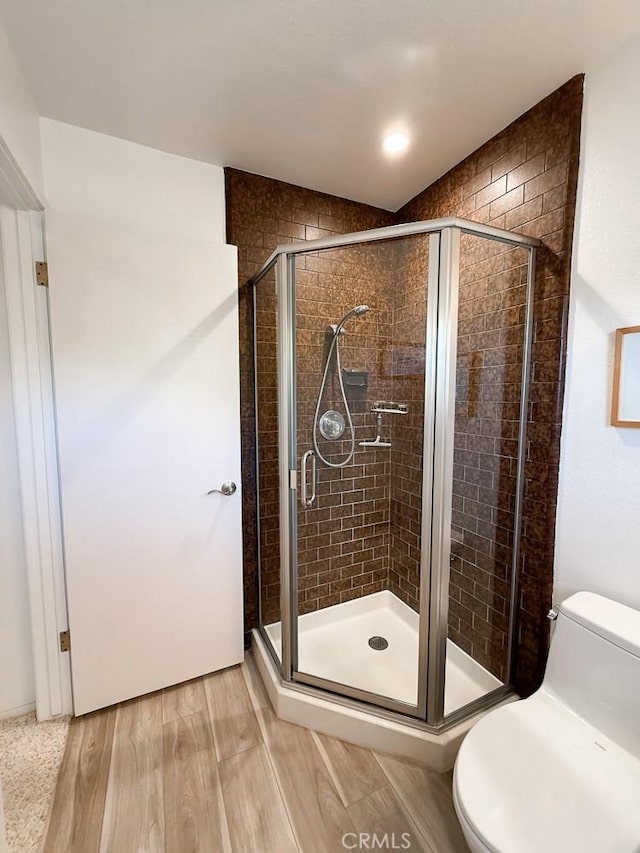 557 Lucerne St, Cayucos, CA 93430 - full bath with a shower stall and wood finished floors