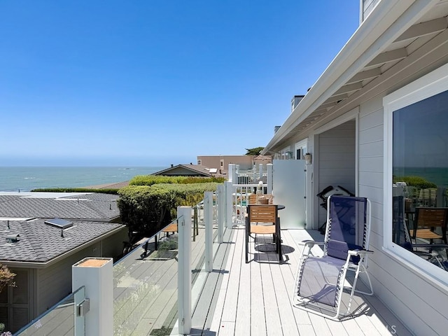 557 Lucerne St, Cayucos, CA 93430 - wooden terrace featuring a water view