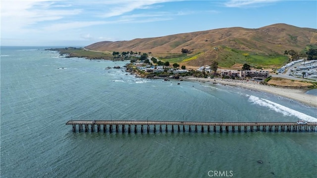 557 Lucerne St, Cayucos, CA 93430 - drone / aerial view of a water and mountain view