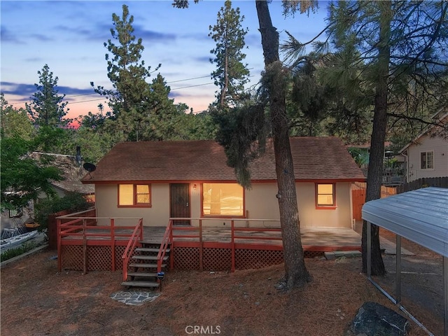 1777 Sparrow Rd, Wrightwood, CA 92397 - view of front of home with a wooden deck
