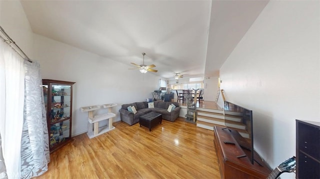 21602 Figueroa St Unit 25, Carson, CA 90745 - living area with light wood-style flooring and a ceiling fan