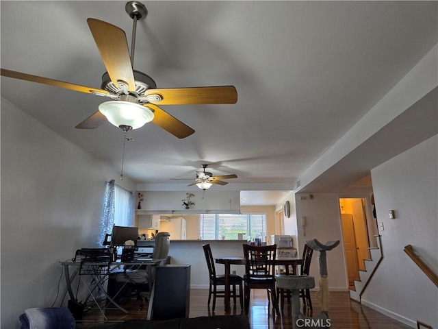 21602 Figueroa St Unit 25, Carson, CA 90745 - dining space with a ceiling fan and wood finished floors