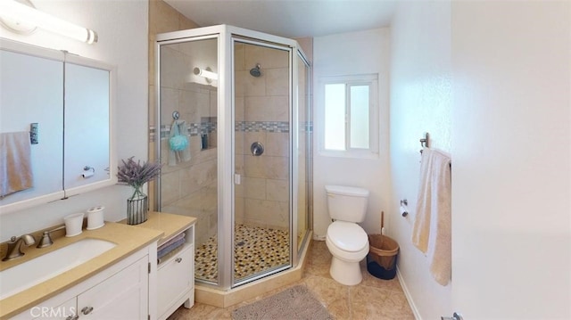 21602 Figueroa St Unit 25, Carson, CA 90745 - full bathroom with vanity, a stall shower, and tile patterned floors