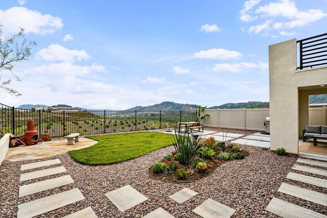 35188 Orchard Trl, Fallbrook, CA 92028 - fenced backyard with a patio and a mountain view