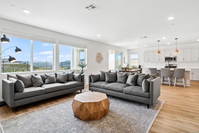 35188 Orchard Trl, Fallbrook, CA 92028 - living area featuring healthy amount of natural light, recessed lighting, and light wood-style floors