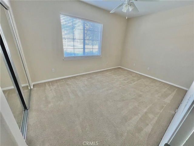 3642 Neola Way, Lancaster, CA 93536 - unfurnished bedroom featuring carpet floors, a closet, and a ceiling fan