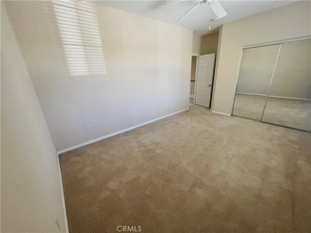 3642 Neola Way, Lancaster, CA 93536 - unfurnished bedroom featuring carpet floors, a closet, and ceiling fan