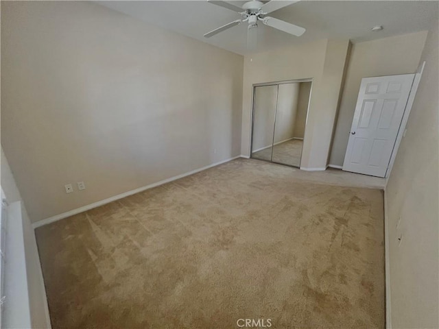 3642 Neola Way, Lancaster, CA 93536 - unfurnished bedroom featuring carpet flooring, a closet, and ceiling fan