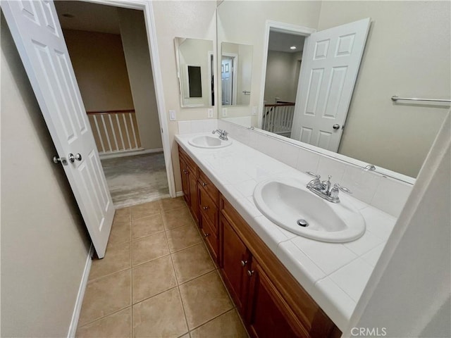 3642 Neola Way, Lancaster, CA 93536 - bathroom with double vanity and tile patterned floors