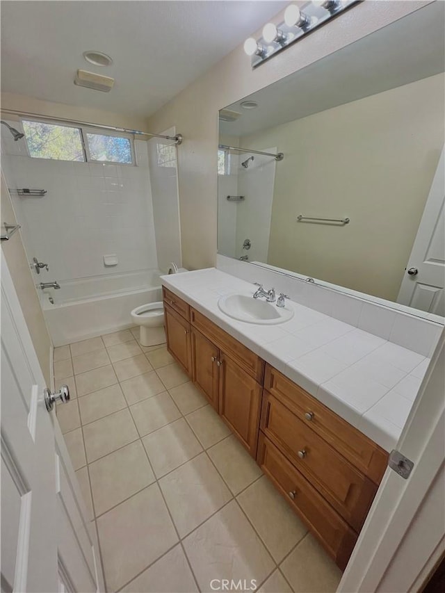 3642 Neola Way, Lancaster, CA 93536 - full bathroom featuring tile patterned flooring, vanity, and washtub / shower combination
