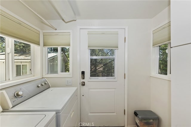 31449 Onacrest Dr, Running Springs, CA 92382 - washroom with separate washer and dryer and plenty of natural light