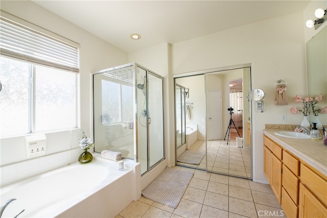 29427 Bentcreek Ct, Menifee, CA 92584 - full bath with vanity, a bath, and a stall shower