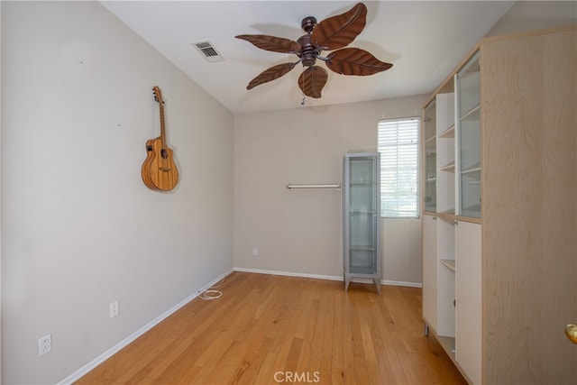 29427 Bentcreek Ct, Menifee, CA 92584 - unfurnished bedroom featuring light wood-type flooring and ceiling fan