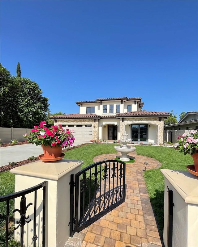 1935 S 6th Ave, Arcadia, CA 91006 - view of front of house with a fenced front yard, stucco siding, french doors, and a gate