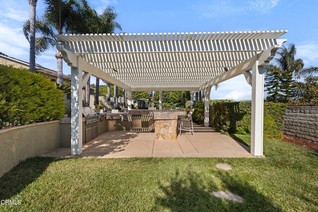 590 Alosta Dr, Camarillo, CA 93010 - view of patio featuring area for grilling and a pergola