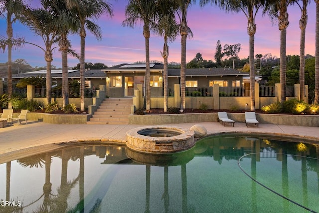590 Alosta Dr, Camarillo, CA 93010 - view of swimming pool featuring a patio, stairway, and a pool with connected hot tub