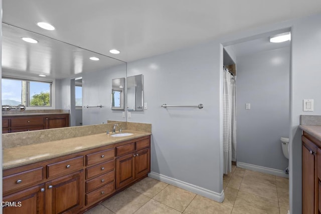 590 Alosta Dr, Camarillo, CA 93010 - bathroom featuring vanity, recessed lighting, and tile patterned flooring