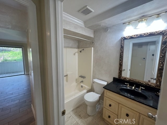 24321 El Pilar Unit 11, Laguna Niguel, CA 92677 - bathroom featuring shower / tub combination, vanity, and crown molding