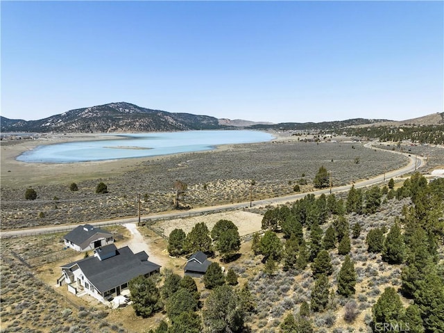 2000 Baldwin Lake Rd, Big Bear City, CA 92314 - drone / aerial view of a water and mountain view