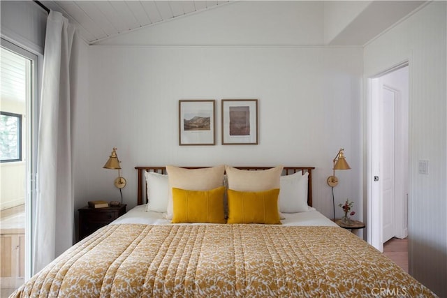 2000 Baldwin Lake Rd, Big Bear City, CA 92314 - bedroom with lofted ceiling and wood finished floors