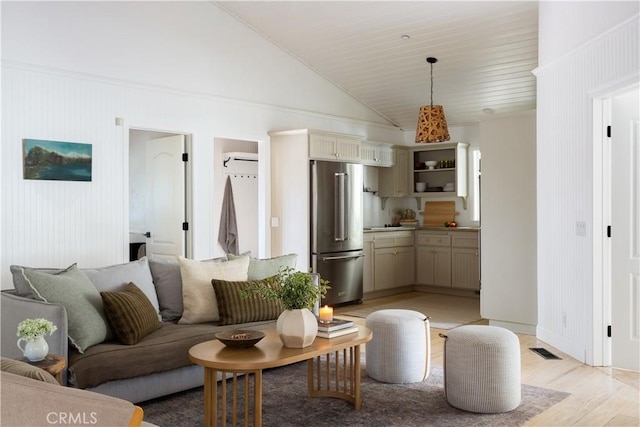 2000 Baldwin Lake Rd, Big Bear City, CA 92314 - living area featuring light wood-style floors and lofted ceiling