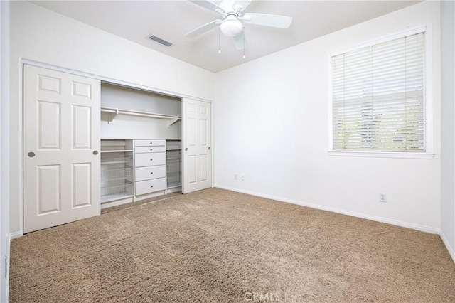 42355 Mountain View Ct, Murrieta, CA 92562 - unfurnished bedroom with carpet floors, a closet, and a ceiling fan
