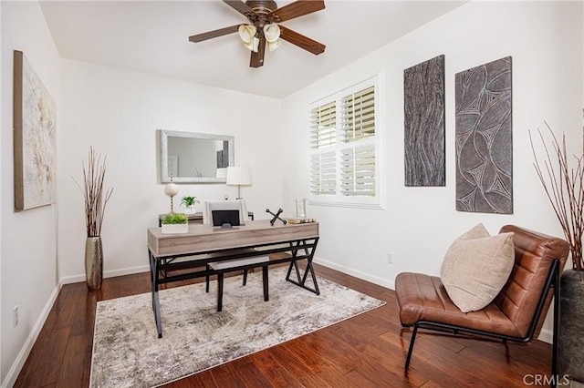 42355 Mountain View Ct, Murrieta, CA 92562 - office featuring ceiling fan and wood-type flooring